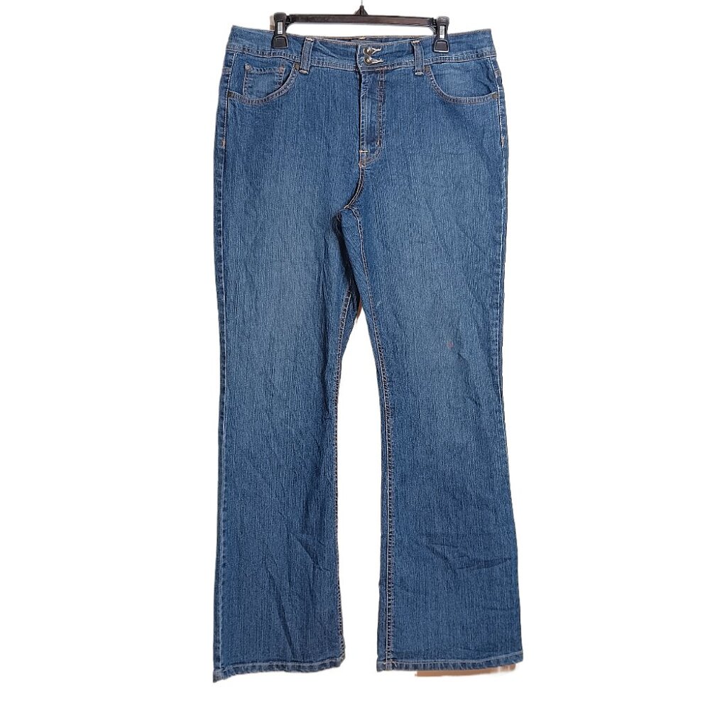 Nine West Western Bootcut Jeans Womens 14 Dark Wash High Rise Stretch Denim